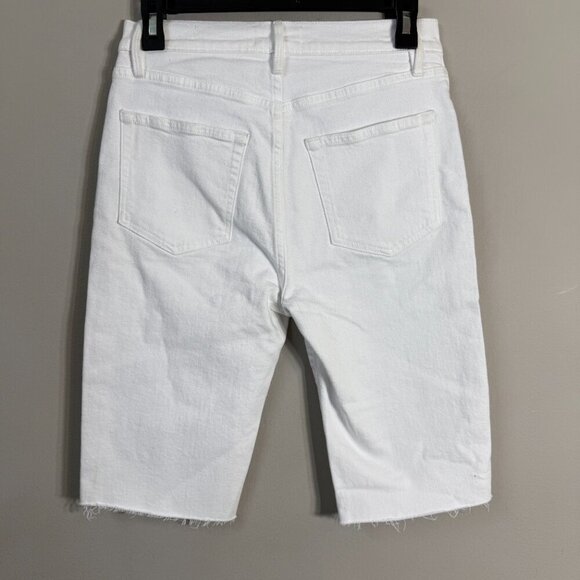 Frame Le Vintage Bermuda Shorts Women's 25 White Denim High Rise Stretch NWT - Picture 9 of 15